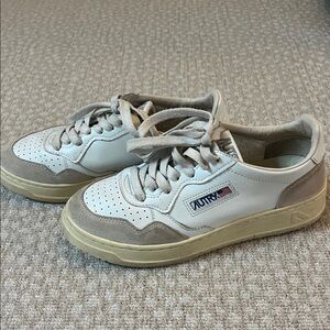 Autry White and Tan Sneakers